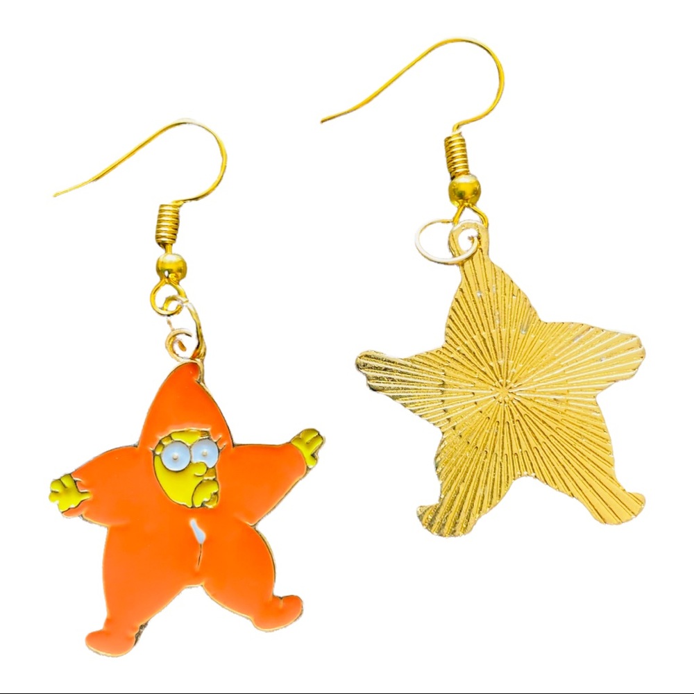 Maggie Simpson from The Simpsons in Winter Outfit Earrings - Picture 2 of 2